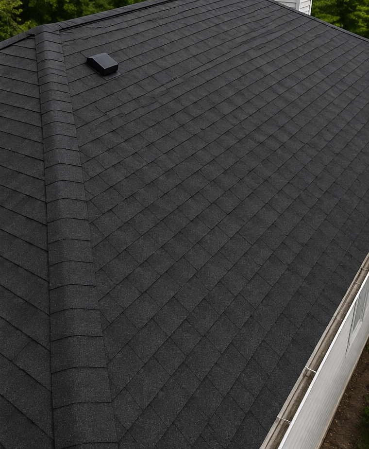 Restored asphalt shingle roof